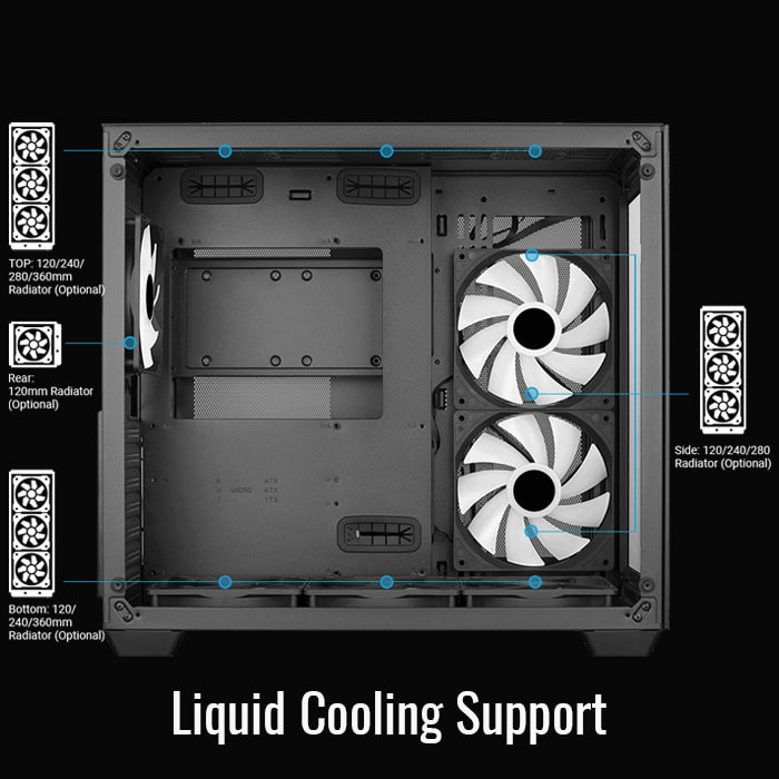 Aerocool Dryft ARGB Panoramic View ATX Mid Aerocool Dryft ARGB Panoramic View ATX Mid